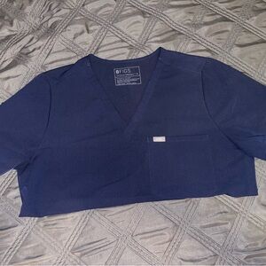 Figs Navy Scrub Top